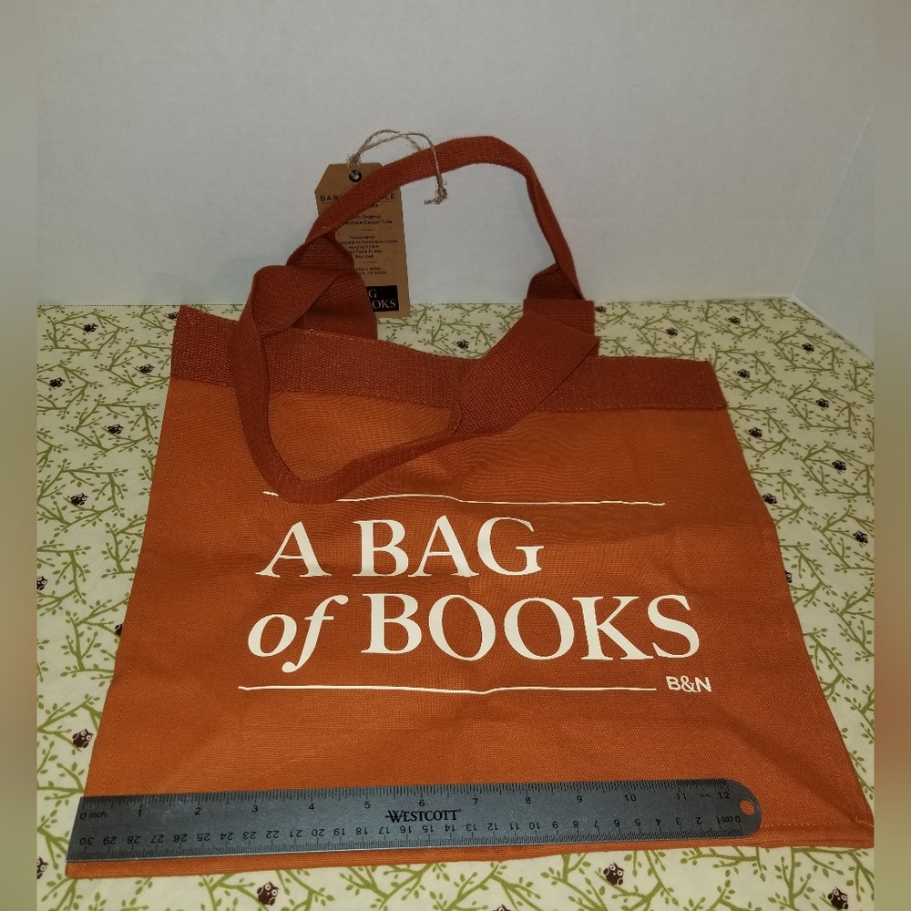 Warm Barnes And Noble Sunset Brown Cotton Canvas Bag - Picture 5 of 5